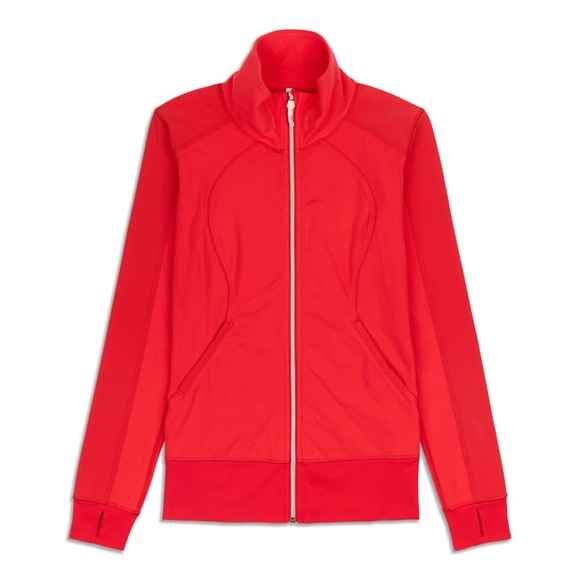 Lululemon Red High Neck Zip Contempo Jacket - like NEW - Size 4 - Picture 2 of 9